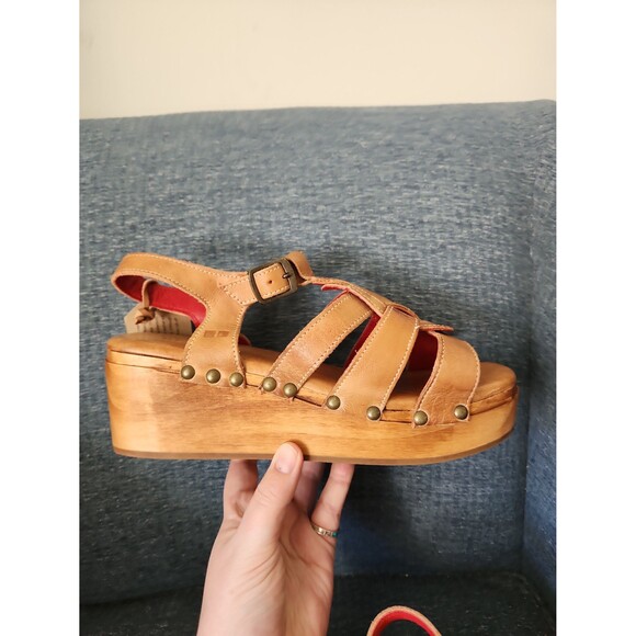 Bed Stu "Fabiola" Brown Leather Platform Wedge Sandals Size 10 NWT - Picture 10 of 10